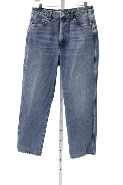 Re/Done Womens Straight Jeans Mid Rise Blue 100% Cotton Size 30