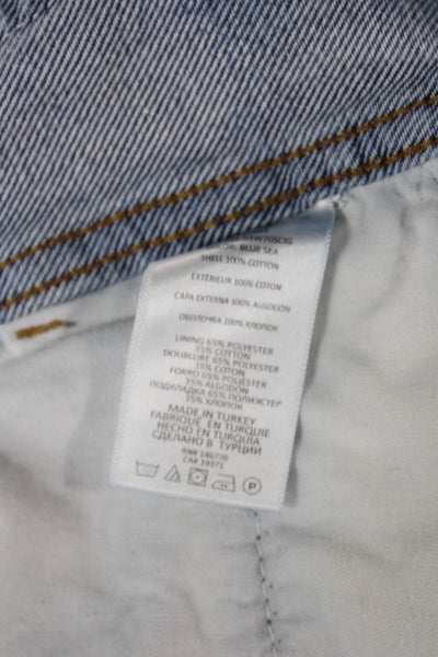 Re/Done Womens Straight Jeans Mid Rise Blue 100% Cotton Size 30
