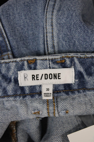 Re/Done Womens Straight Jeans Mid Rise Blue 100% Cotton Size 30