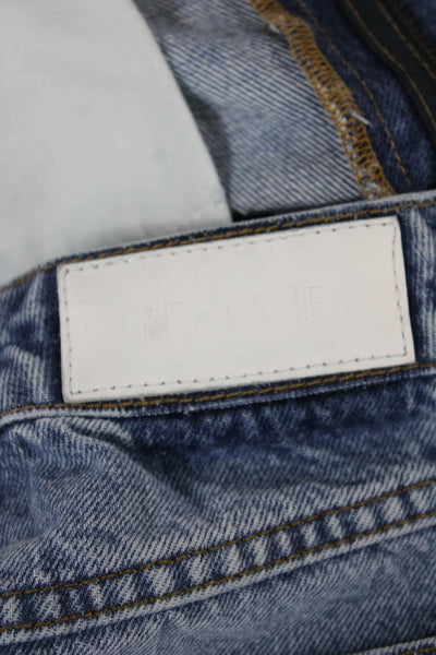 Re/Done Womens Straight Jeans Mid Rise Blue 100% Cotton Size 30