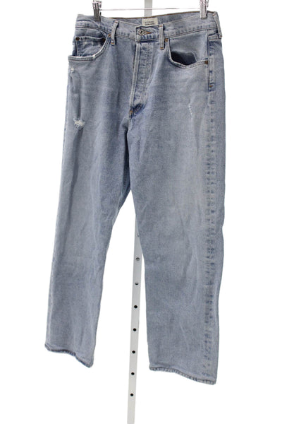 Citizens of Humanity Women Straight High Waist Blue Cotton Jeans Size 29