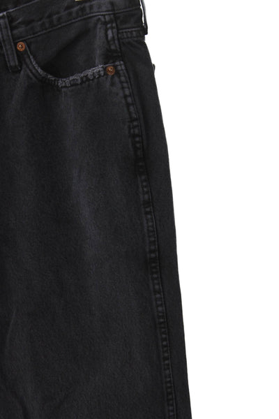 Re/Done Women Black High Waist Straight Jeans Button 100% Cotton Size 29