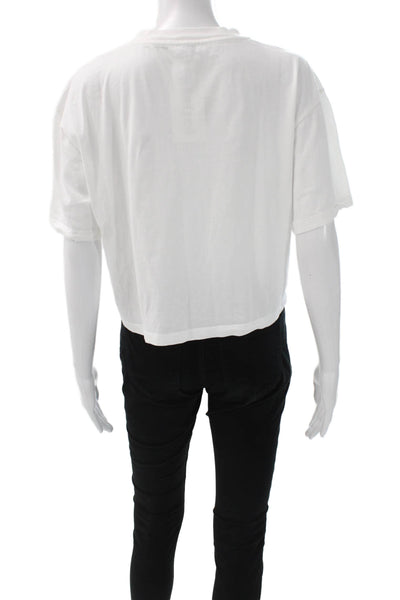 Kenzo Women White Animal Print Crew Neck Short Sleeve Cotton T-Shirt Size S