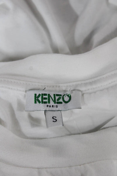 Kenzo Women White Animal Print Crew Neck Short Sleeve Cotton T-Shirt Size S