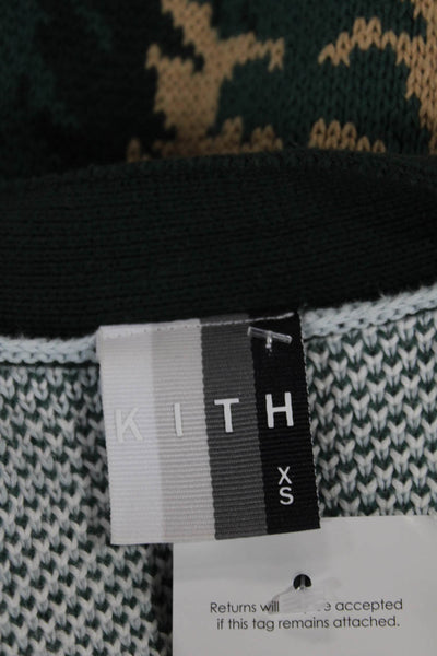Kith Unisex Cardigan Multicolor Mountain Forest Print V-Neck Size XS