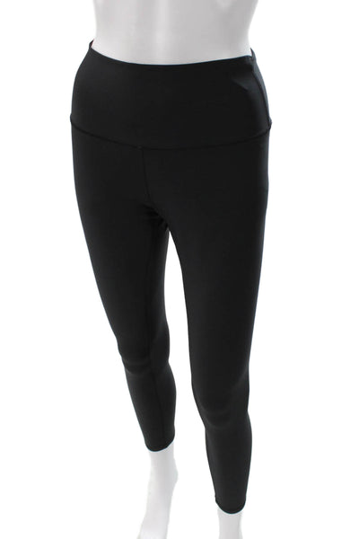 Alo Women Ankle Leggings Black Polyester Blend Pull On Size S