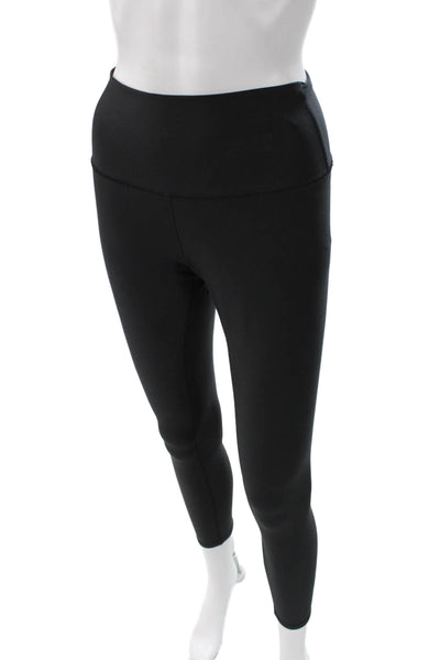 Alo Women Ankle Leggings Black Polyester Blend Pull On Size S