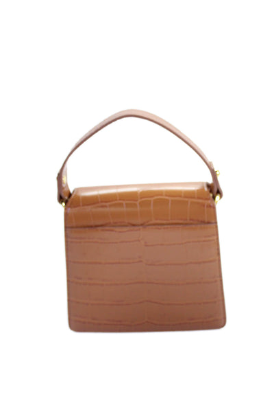 JW Pei Womens Embossed Top Handle Handbag Brown