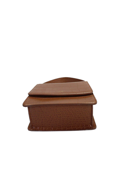 JW Pei Womens Embossed Top Handle Handbag Brown