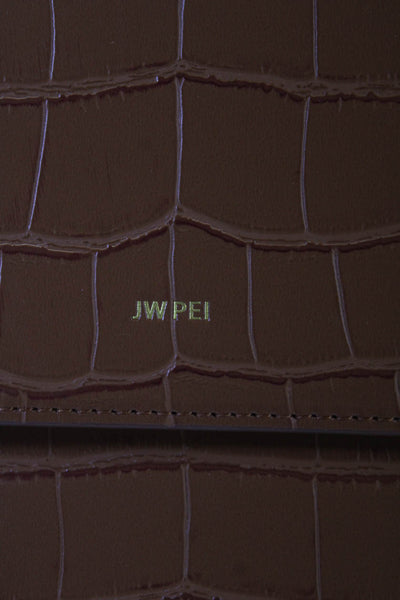 JW Pei Womens Embossed Top Handle Handbag Brown