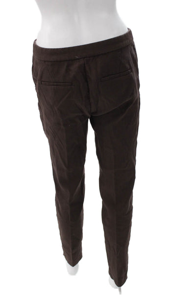 J Crew Women Dress Pants Brown Cotton Blend Zip Solid Fall Size 4