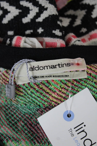 Aldomartins Womens Multicolor Floral Viscose Shift Dress 3/4 Sleeve Size S