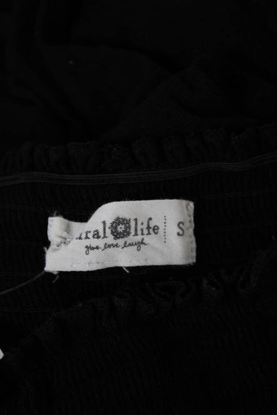 NATURAL LIFE Women Harem Pants Black Pull On Polyester Blend Size S