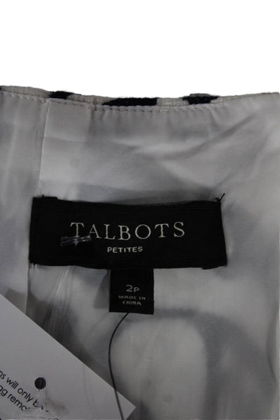Talbots Womens White Floral Cotton Straight Pencil Skirt Short Petites Size 2