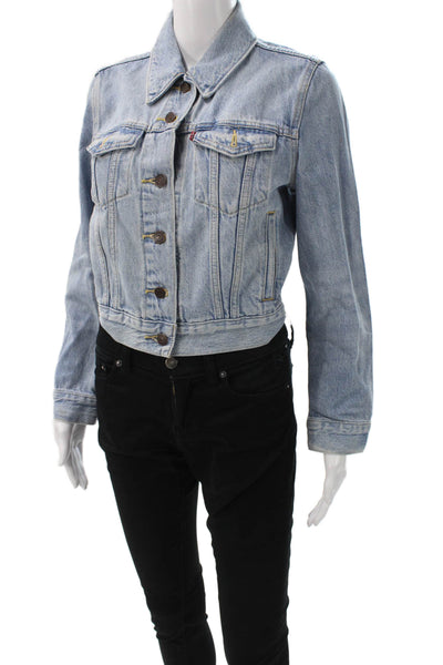 Levis Womens Basic Blue Jacket Long Sleeve Cotton Lyocell Size XS
