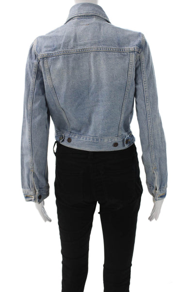 Levis Womens Basic Blue Jacket Long Sleeve Cotton Lyocell Size XS