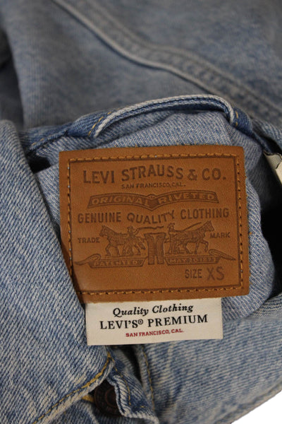 Levis Womens Basic Blue Jacket Long Sleeve Cotton Lyocell Size XS