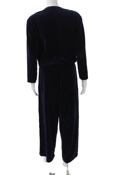 Sonia Rykiel Women Blue Cotton Sweatsuit Long Sleeve Button Size L