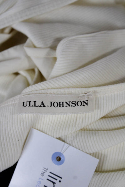 Ulla Johnson Women Basic Cotton Scoop Neck Sleeveless Tank Ivory Size S