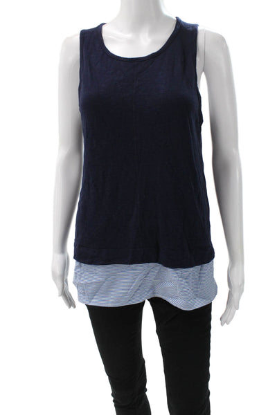 J Crew Women Tunic Tank Sleeveless Crew Neck Blue Size M