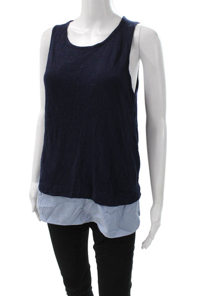 J Crew Women Tunic Tank Sleeveless Crew Neck Blue Size M