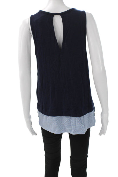 J Crew Women Tunic Tank Sleeveless Crew Neck Blue Size M
