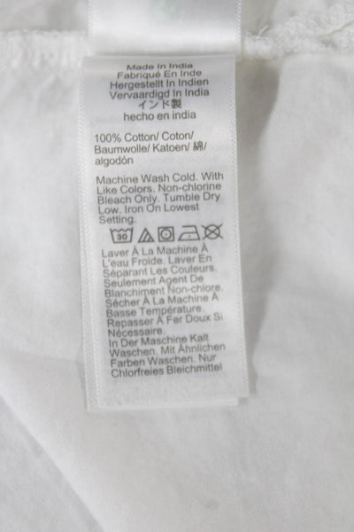 J Crew Womens Collared Button-Up Long Sleeve Cotton Top White Size M
