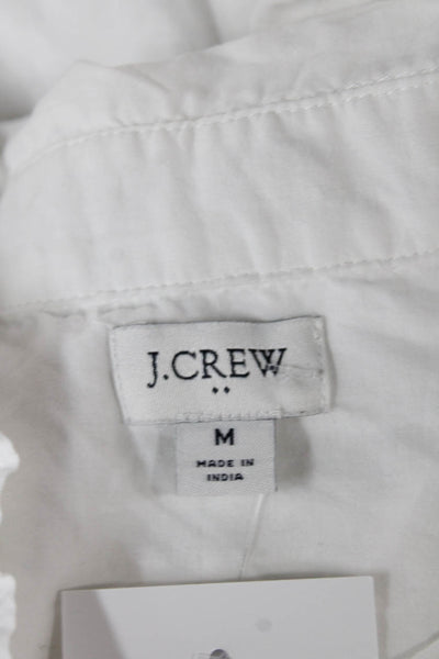 J Crew Womens Collared Button-Up Long Sleeve Cotton Top White Size M