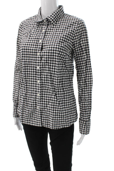 J Crew Womens Basic Collared Checked Cotton Long Sleeve Button-Up Size 6