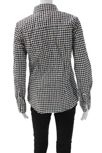J Crew Womens Basic Collared Checked Cotton Long Sleeve Button-Up Size 6
