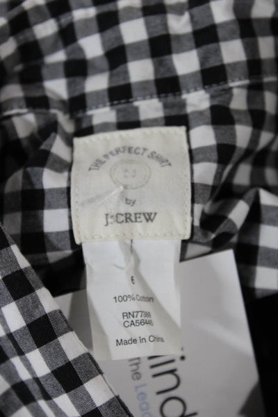 J Crew Womens Basic Collared Checked Cotton Long Sleeve Button-Up Size 6