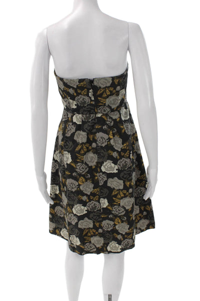 J Crew Womens A-Line Floral Cotton Square Neck Short Sleeveless Dress Zip Size 4