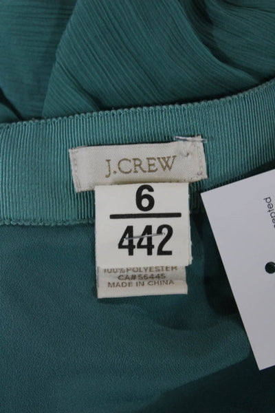 J Crew Women Green Pleated Skirt Knee Length Size 8