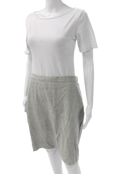 J Crew Womens Gray Wool Straight Pencil Knee Length Skirt Zip Size 6