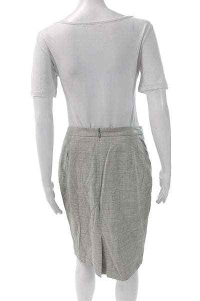 J Crew Womens Gray Wool Straight Pencil Knee Length Skirt Zip Size 6