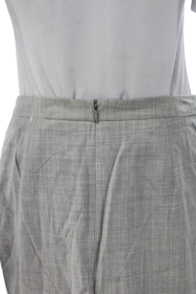 J Crew Womens Gray Wool Straight Pencil Knee Length Skirt Zip Size 6