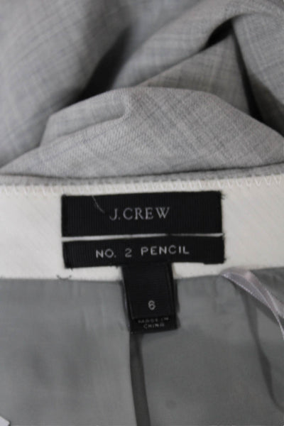 J Crew Womens Gray Wool Straight Pencil Knee Length Skirt Zip Size 6