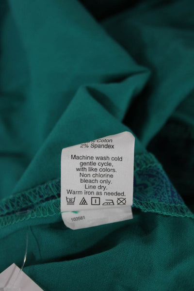 J Crew Women Straight Pencil Skirt Blue 98% Cotton Zip Knee Length Size 8