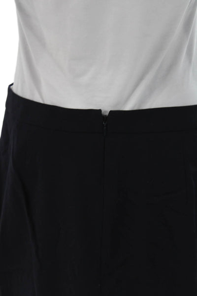J Crew Womens Black Wool Straight Pencil Knee Length Skirt Zip Size 6