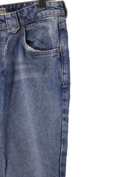 We The Free Womens Blue Bootcut Cotton Jeans Size 27
