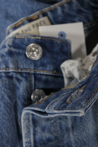 We The Free Womens Blue Bootcut Cotton Jeans Size 27