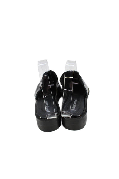 Jeffrey Campbell Women's Pointed Toe Patent Leather Mules Sandals Black Size 7.5