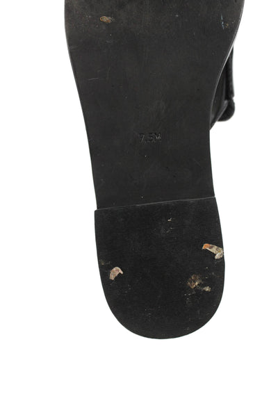 Jeffrey Campbell Women's Pointed Toe Patent Leather Mules Sandals Black Size 7.5