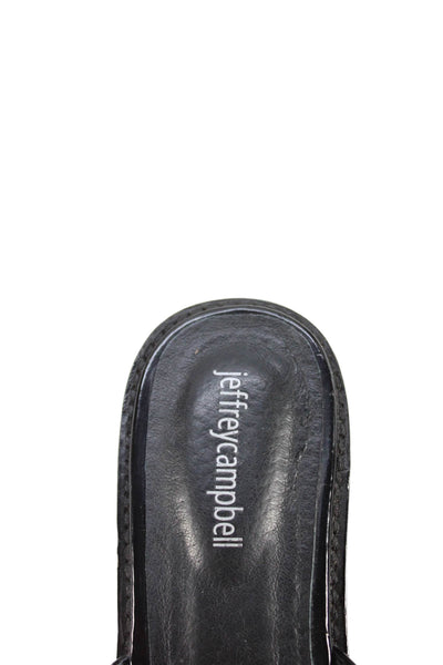 Jeffrey Campbell Women's Pointed Toe Patent Leather Mules Sandals Black Size 7.5