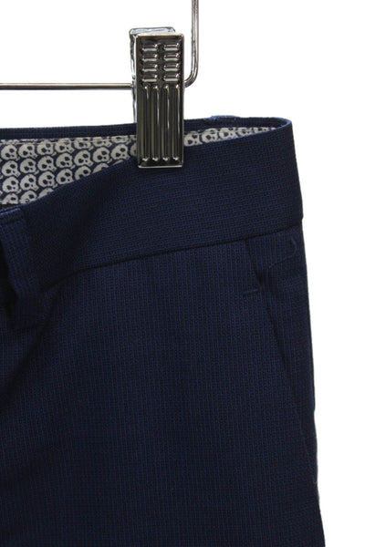 Zara Man Mens Dress Pants Blue Polyester Button Skull Size 30