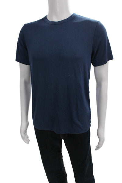 Theory Mens Basic Modal Crew Neck Blue T-Shirt Size S