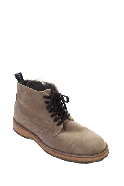 Allsaints Mens Suede Lace Up Ankle Boots Beige Size 41 11