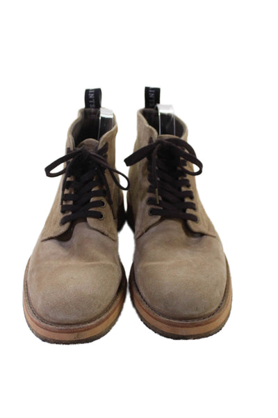 Allsaints Mens Suede Lace Up Ankle Boots Beige Size 41 11