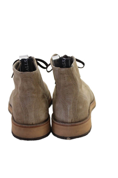 Allsaints Mens Suede Lace Up Ankle Boots Beige Size 41 11