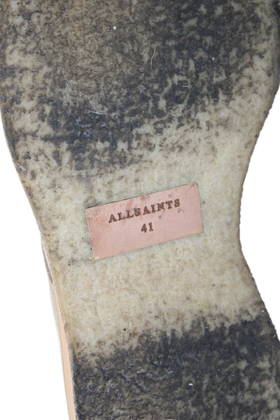 Allsaints Mens Suede Lace Up Ankle Boots Beige Size 41 11